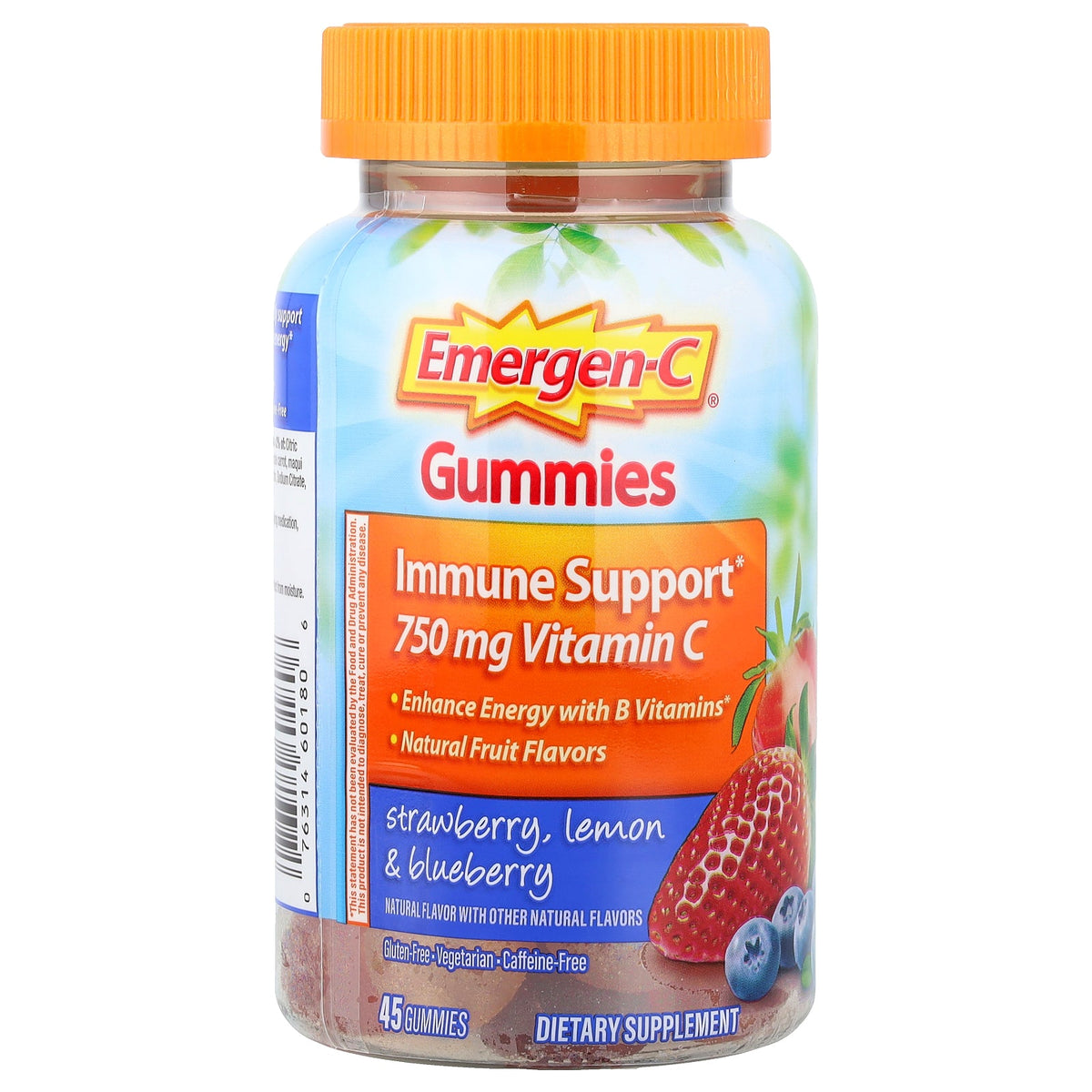 Emergen-C, Immune Support Gummies, Strawberry, Lemon & Blueberry, 45 Gummies