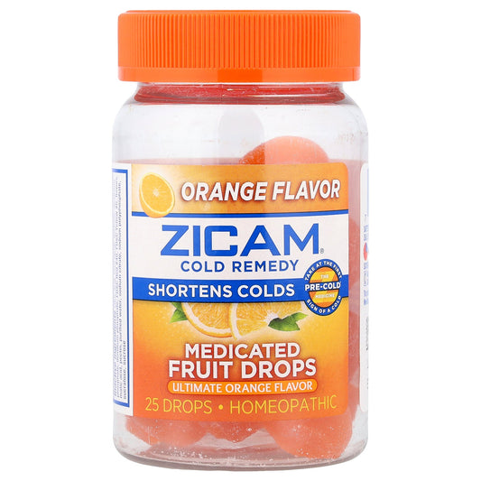 Zicam, Cold Remedy, Medicated Fruit Drops, Ultimate Orange, 25 Drops