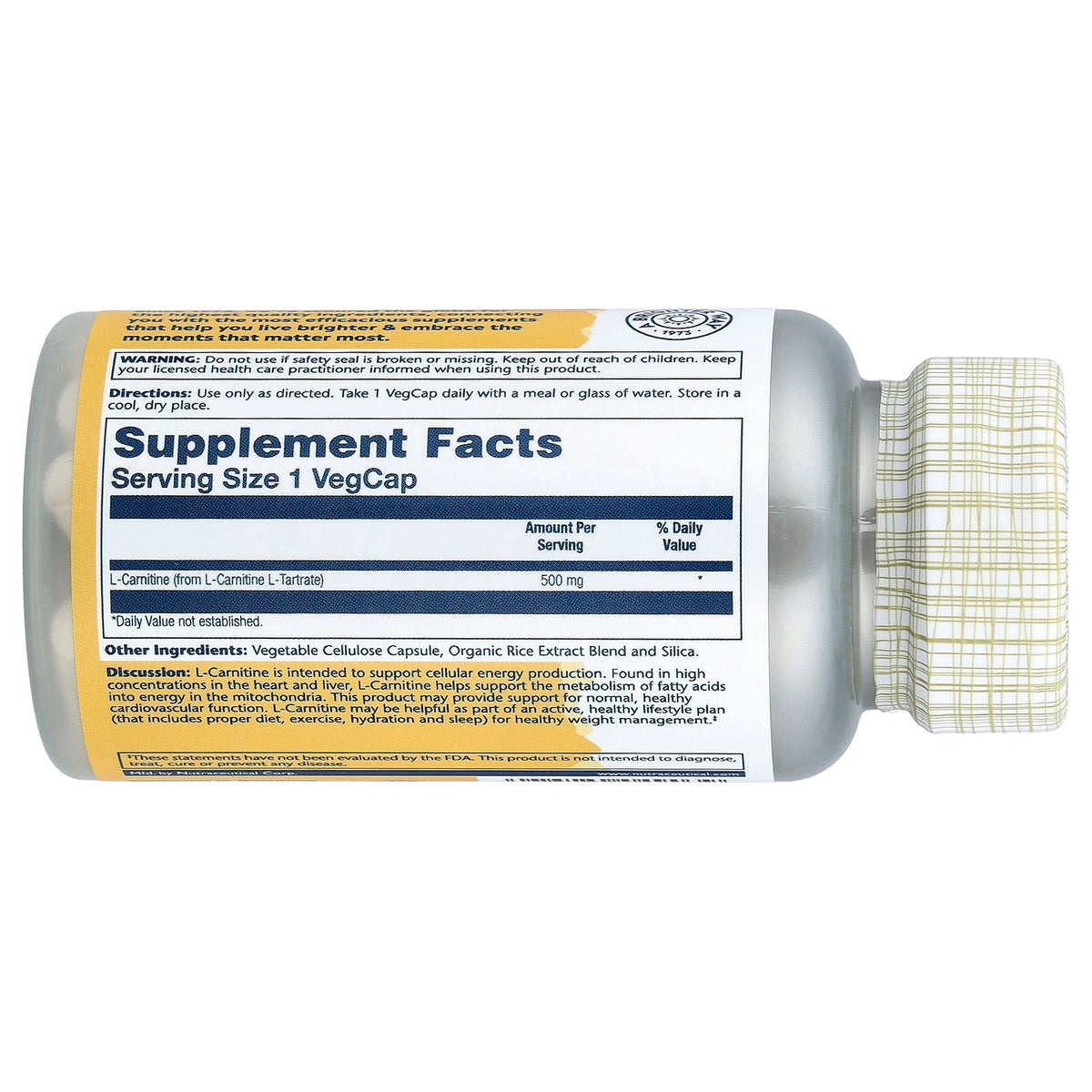Solaray, L-Carnitine, 500 mg, 30 VegCaps