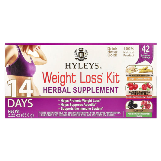 Hyleys Tea, 14 Days Weight Loss Kit, 42 Foil Envelope Tea Bags, 2.22 oz (63 g)