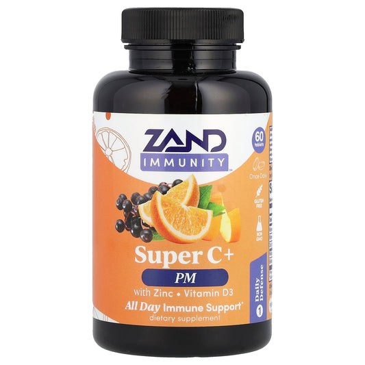 Zand, Immunity, Super C+ PM, With Zinc/Vitamin D3, 60 Tablets
