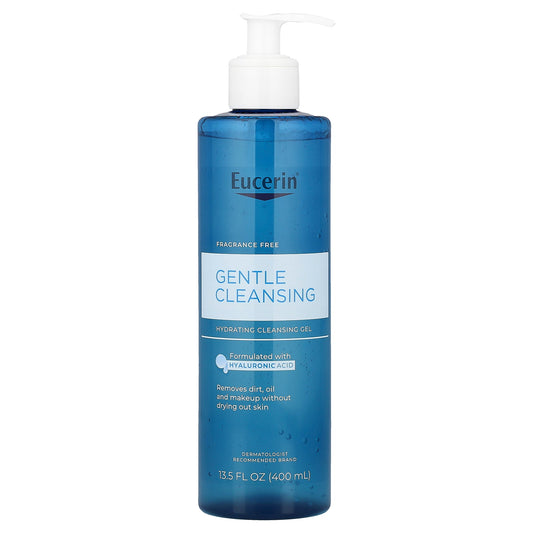 Eucerin, Gentle Cleansing, Hydrating Cleansing Gel, Fragrance Free, 13.5 fl oz (400 ml)