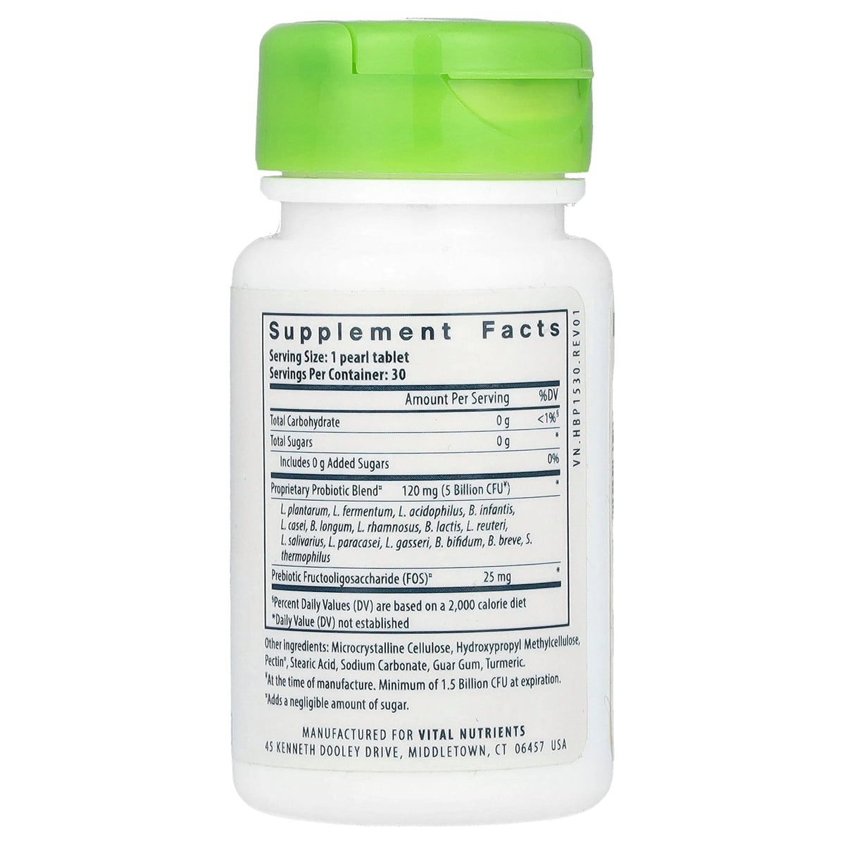 Vital Nutrients, Hyperbiotics®, Pro-15®, Pre + Probiotic, 30 Vegan Micro-Pearls