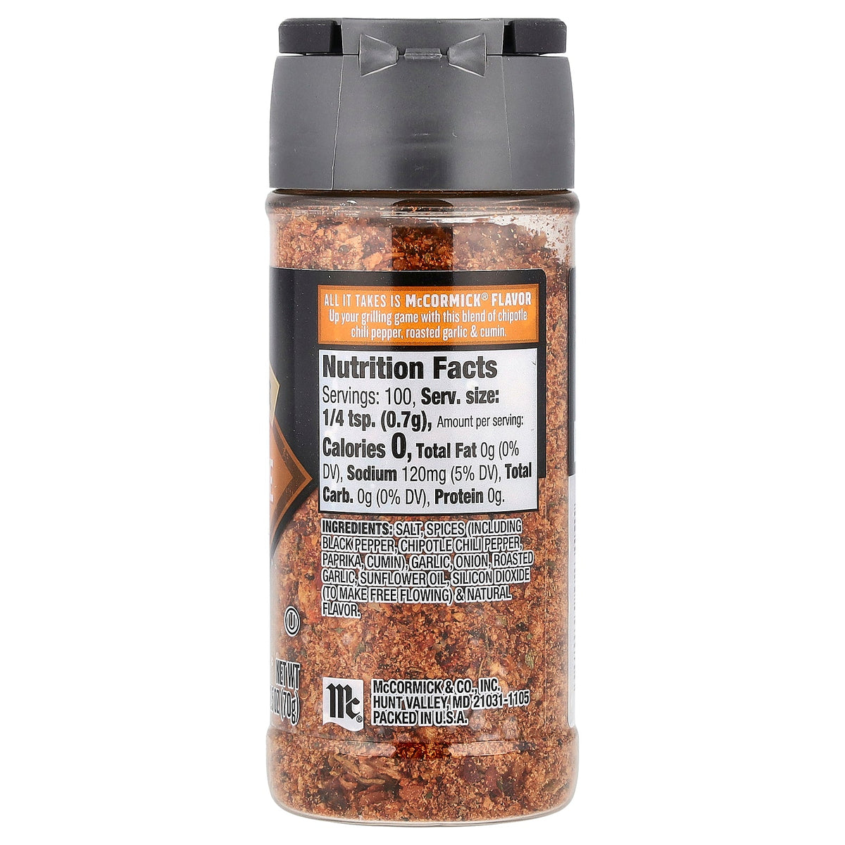 McCormick Grill Mates, Chipotle & Roasted Garlic Seasoning, 2.5 oz (70 g)