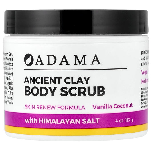 Zion Health, Adama, Ancient Clay Body Scrub, Vanilla Coconut, 4 oz (113 g)
