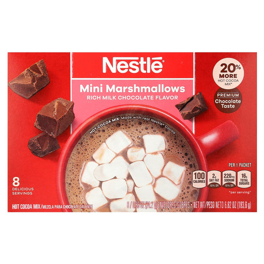 Nestle Hot Cocoa Mix, Mini Marshmallows, Rich Milk Chocolate, 8 Packets, 0.85 oz (24.2 g)