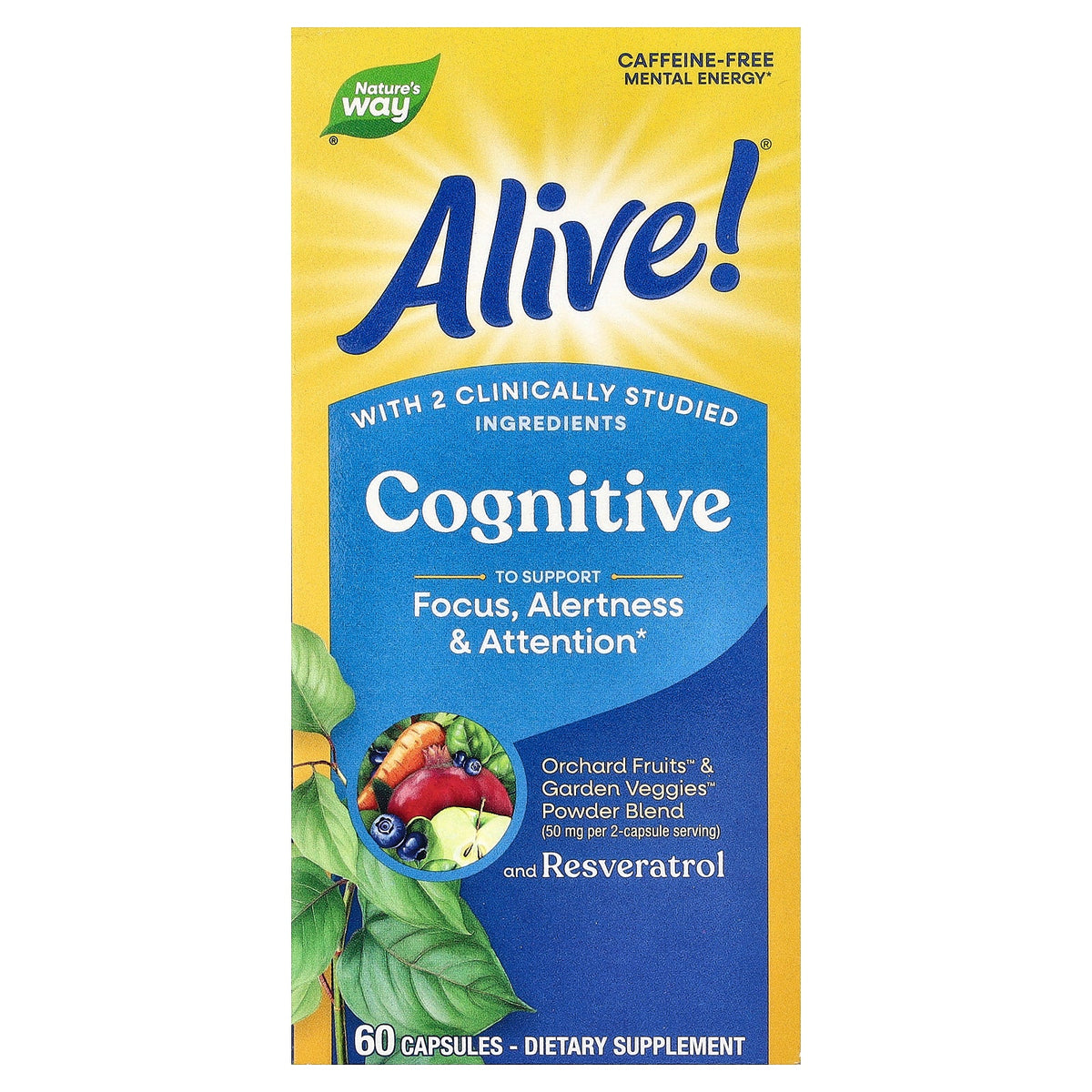 Nature's Way, Alive!® Cognitive, 60 Capsules
