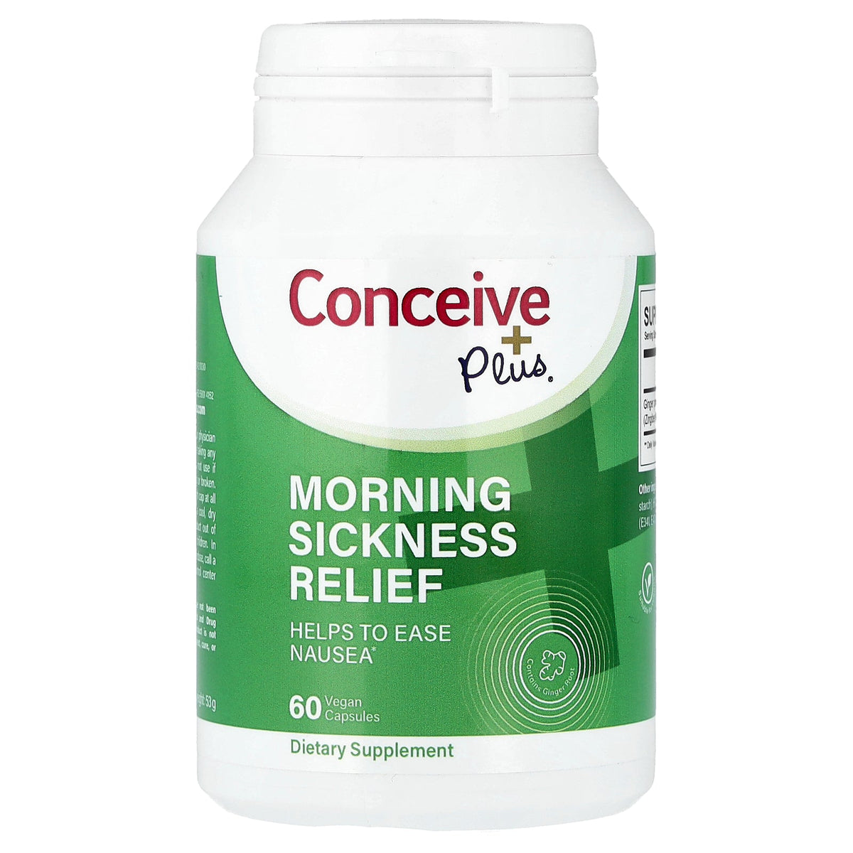 Conceive Plus, Morning Sickness Relief, 60 Vegan Capsules (500 mg per Capsule)