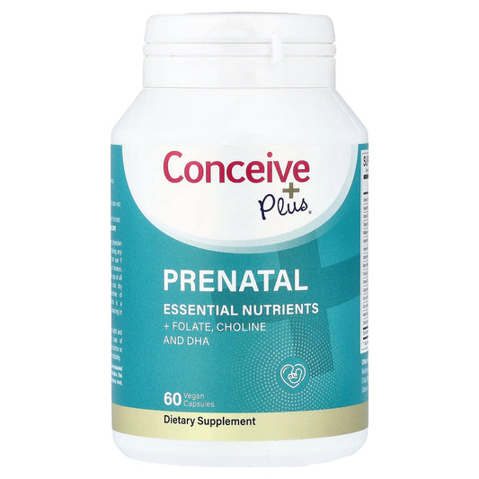 Conceive Plus, Prenatal, Essential Nutrients, + Folate, Choline and DHA, 60 Vegan Capsules