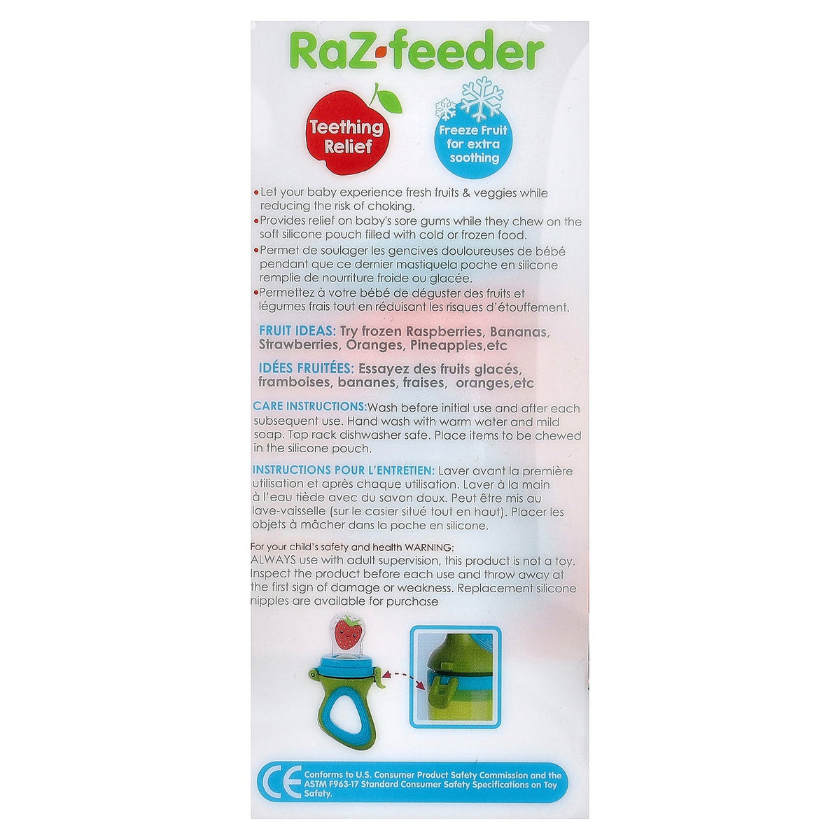RaZbaby, Raz-Feeder, 6m+, Red & Blue, 1 Feeder