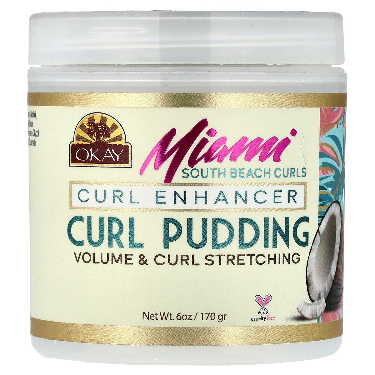 Okay Pure Naturals, Miami South Beach Curls, Curl Pudding, Coconut, 6 oz (170 g)