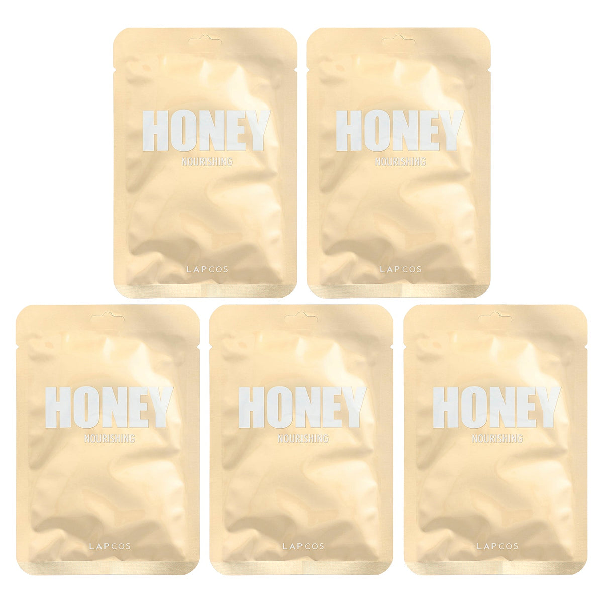 Lapcos, Honey Beauty Sheet Mask Set, Nourishing, 5 Sheets, 0.91 fl oz (27 ml) Each