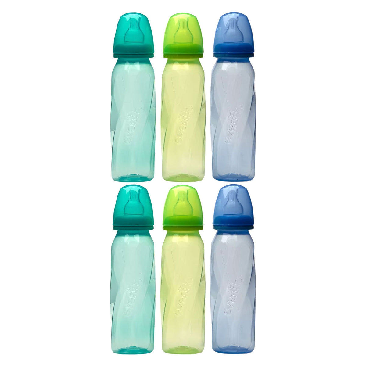 Evenflo Feeding, Vented+ Twist PP Tint Bottles, Standard, 0+ Months, Slow Flow, 6 Bottles, 8 oz (240 ml) Each