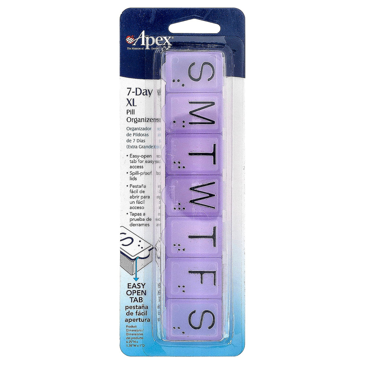 Apex, 7-Day Pill Organizer, X-Large, 1 Count