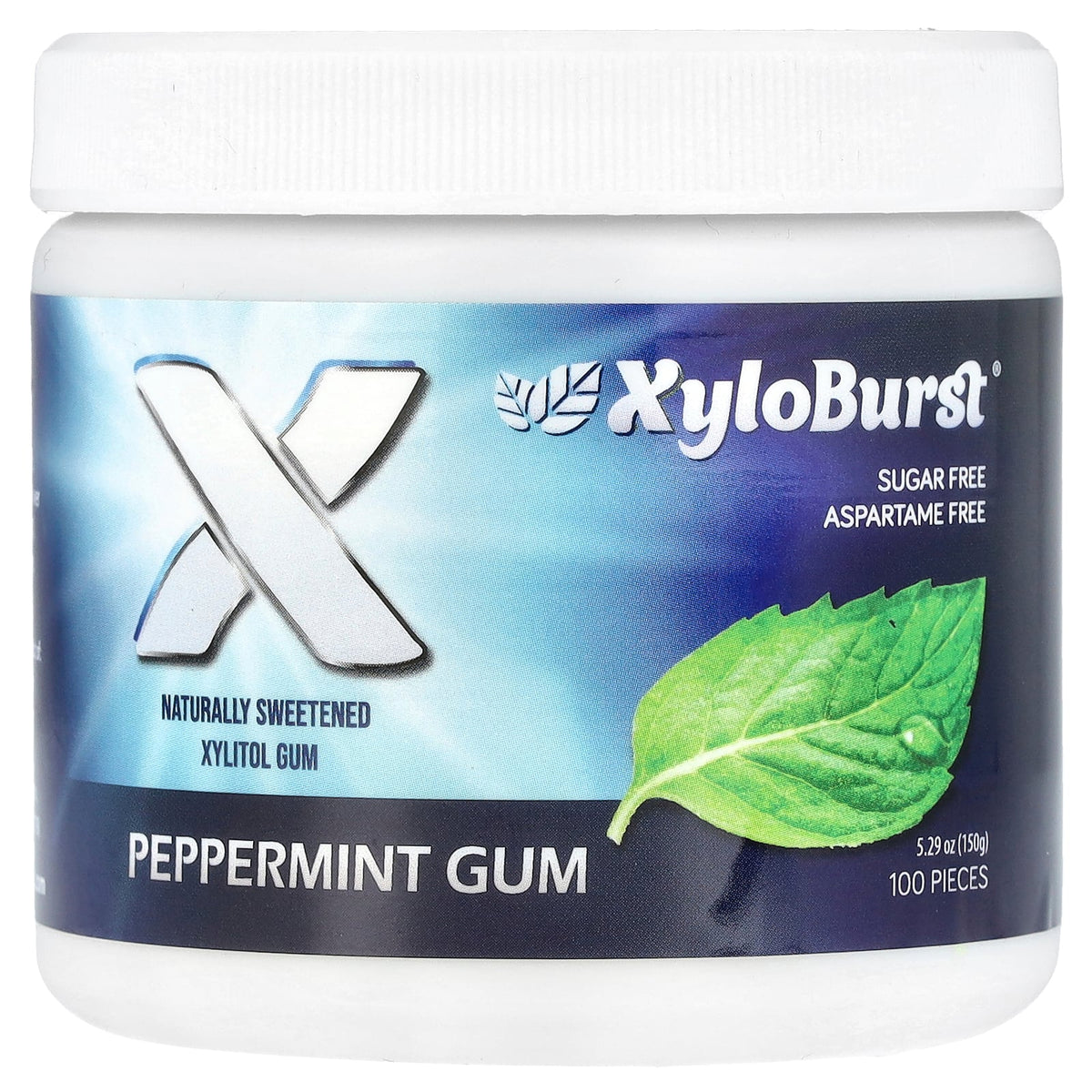 Xyloburst, Xylitol Gum, Peppermint, 100 Pieces, 5.29 oz (150 g)