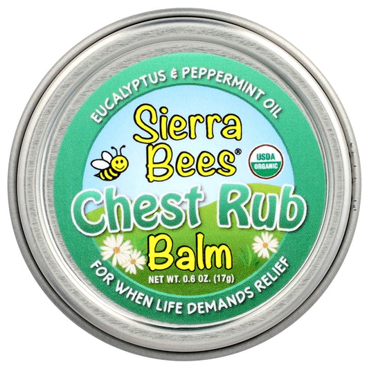Sierra Bees, Chest Rub Balm, Eucalyptus & Peppermint, 0.6 oz (17 g)