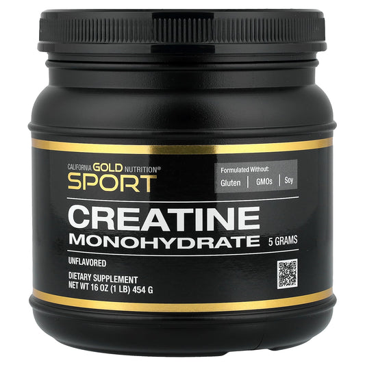California Gold Nutrition, Sport, Pure Creatine Monohydrate, Unflavored, 1 lb (454 g)
