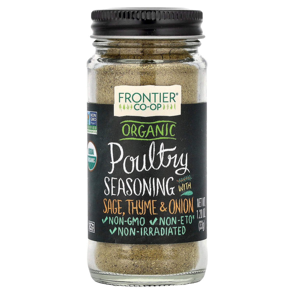 Frontier Co-op, Organic Poultry Seasoning With Sage, Thyme & Onion, 1.2 oz (33 g)
