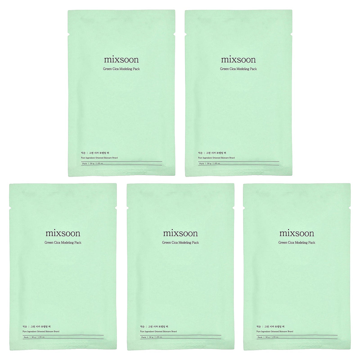 Mixsoon, Green Cica Modeling Pack, 5 Packs, 1.05 oz (30 g) each