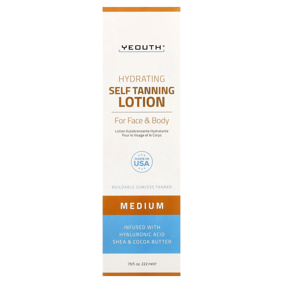 YEOUTH, Self Tanning Lotion, For Face & Body, Medium, 7.5 fl oz (222 ml)