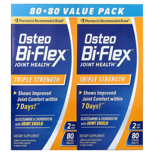 Osteo Bi-Flex, Joint Health, Triple Strength, 2 Pack, 80 Coated Tablets Each