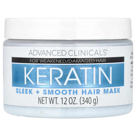 Advanced Clinicals, Keratin,  Sleek + Smooth Hair Mask,  12 oz (340 g)
