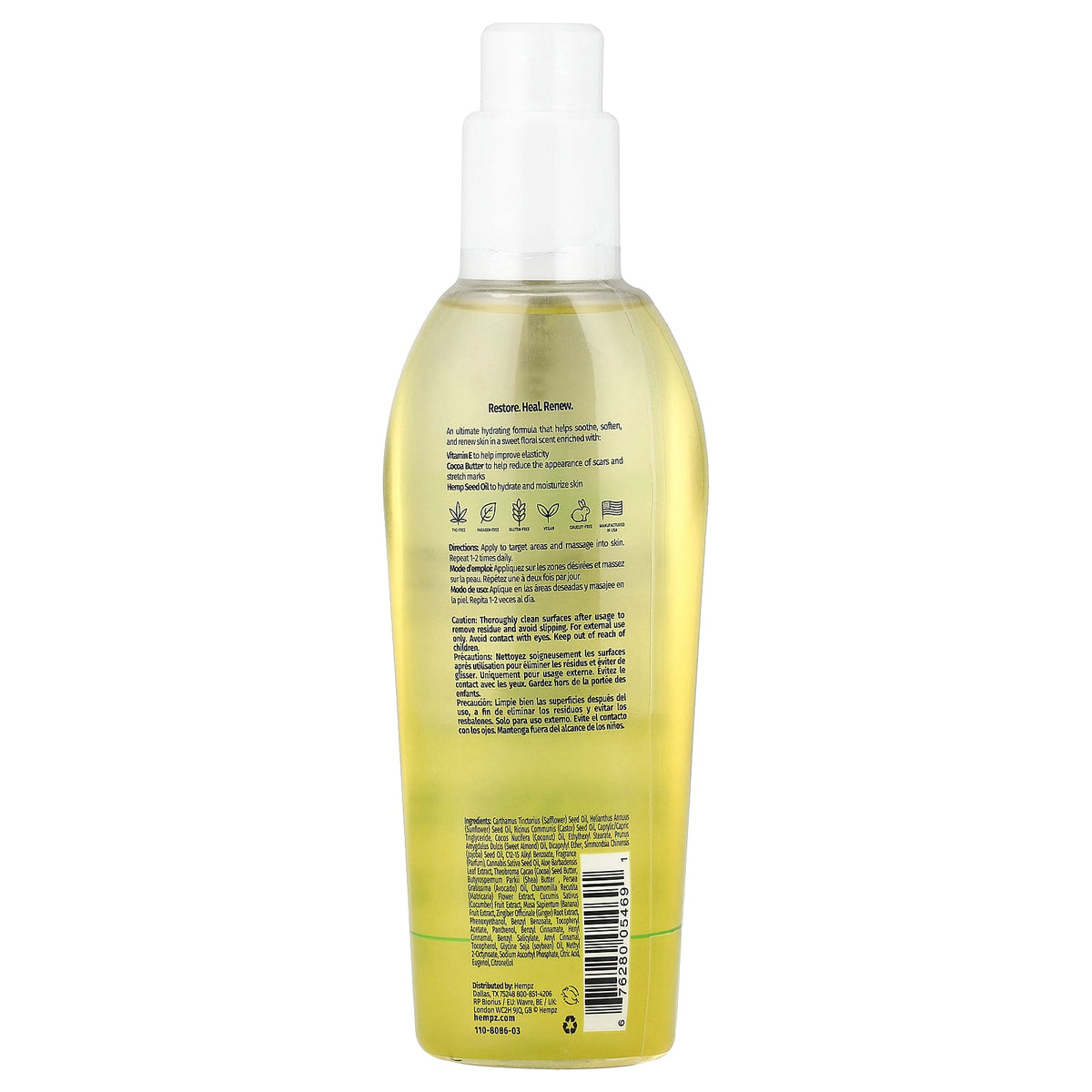Hempz, Herbal Body Oil, Original , 6.76 fl oz (200 ml)