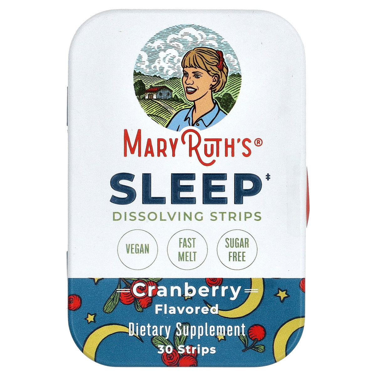 MaryRuth's, Sleep Dissolving Strips, Cranberry, 30 Strips