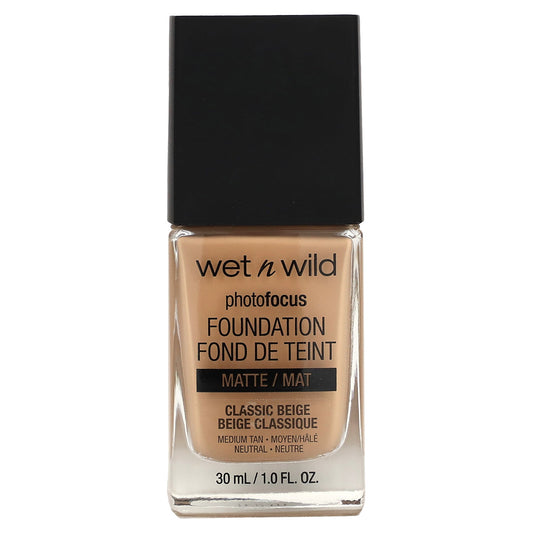 wet n wild, PhotoFocus, Foundation, Matte, 371C Classic Beige, 1 fl oz (30 ml)