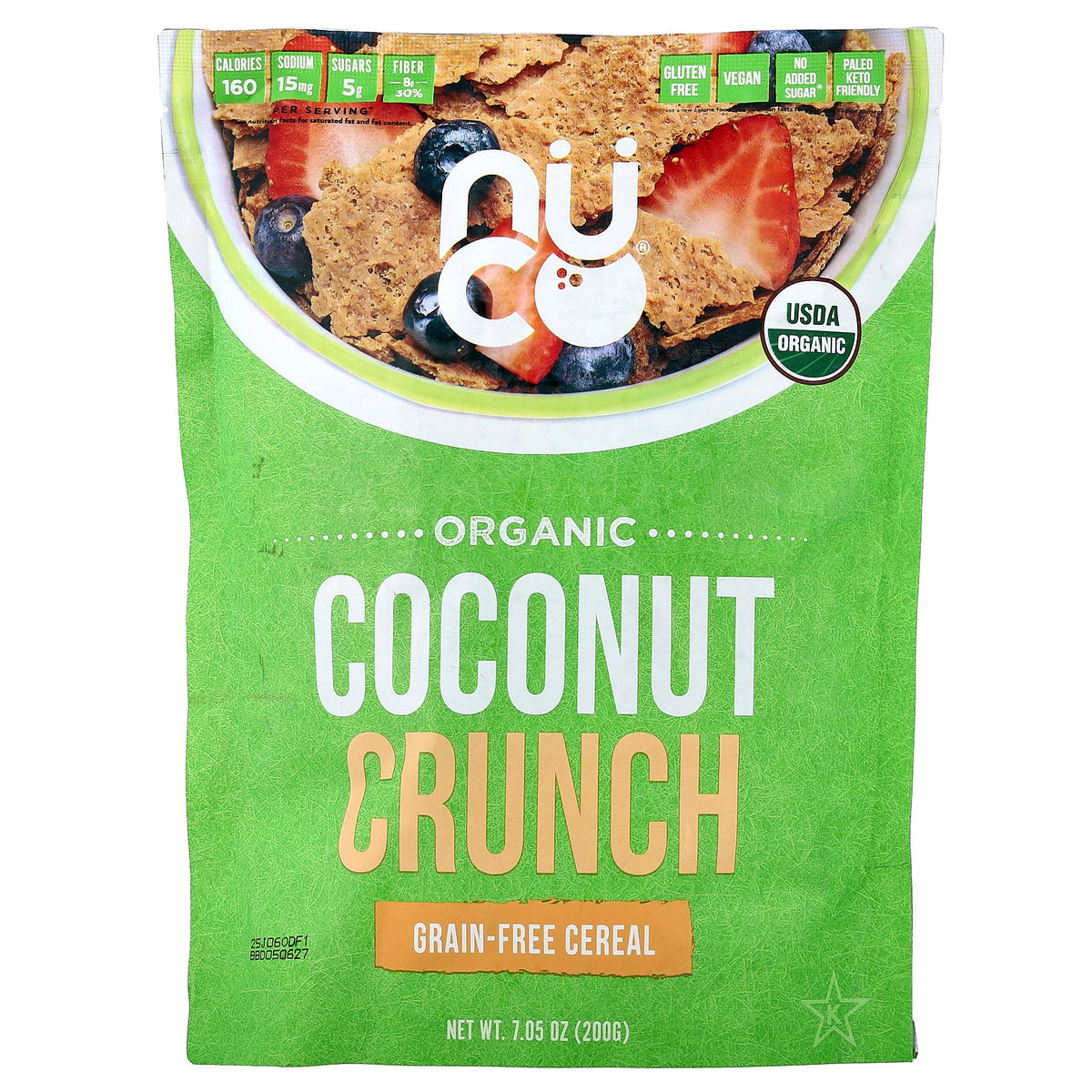 NUCO, Grain-Free Cereal, Organic Coconut Crunch, 7.05 oz (200 g)