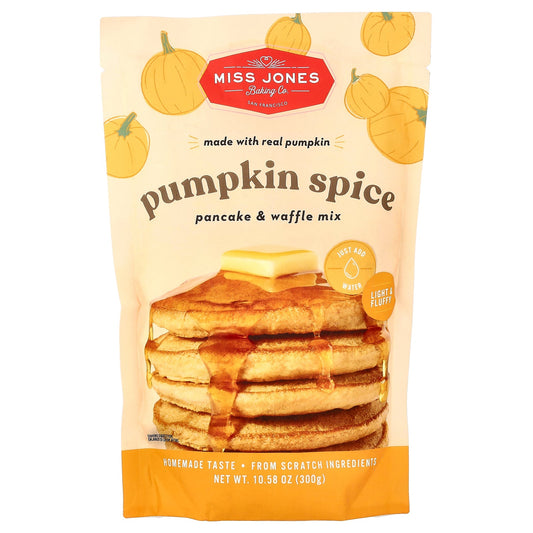 Miss Jones Baking Co, Pancake & Waffle Mix, Pumpkin Spice, 10.58 oz (300 g)