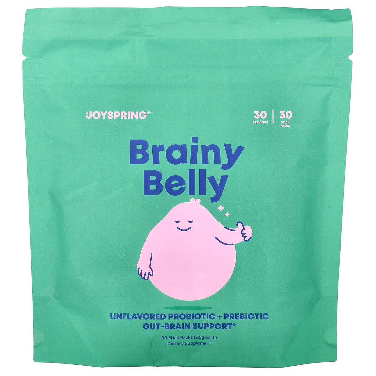 JoySpring, Brainy Belly, Unflavored, 30 Stick Packs (2.5 g Each)