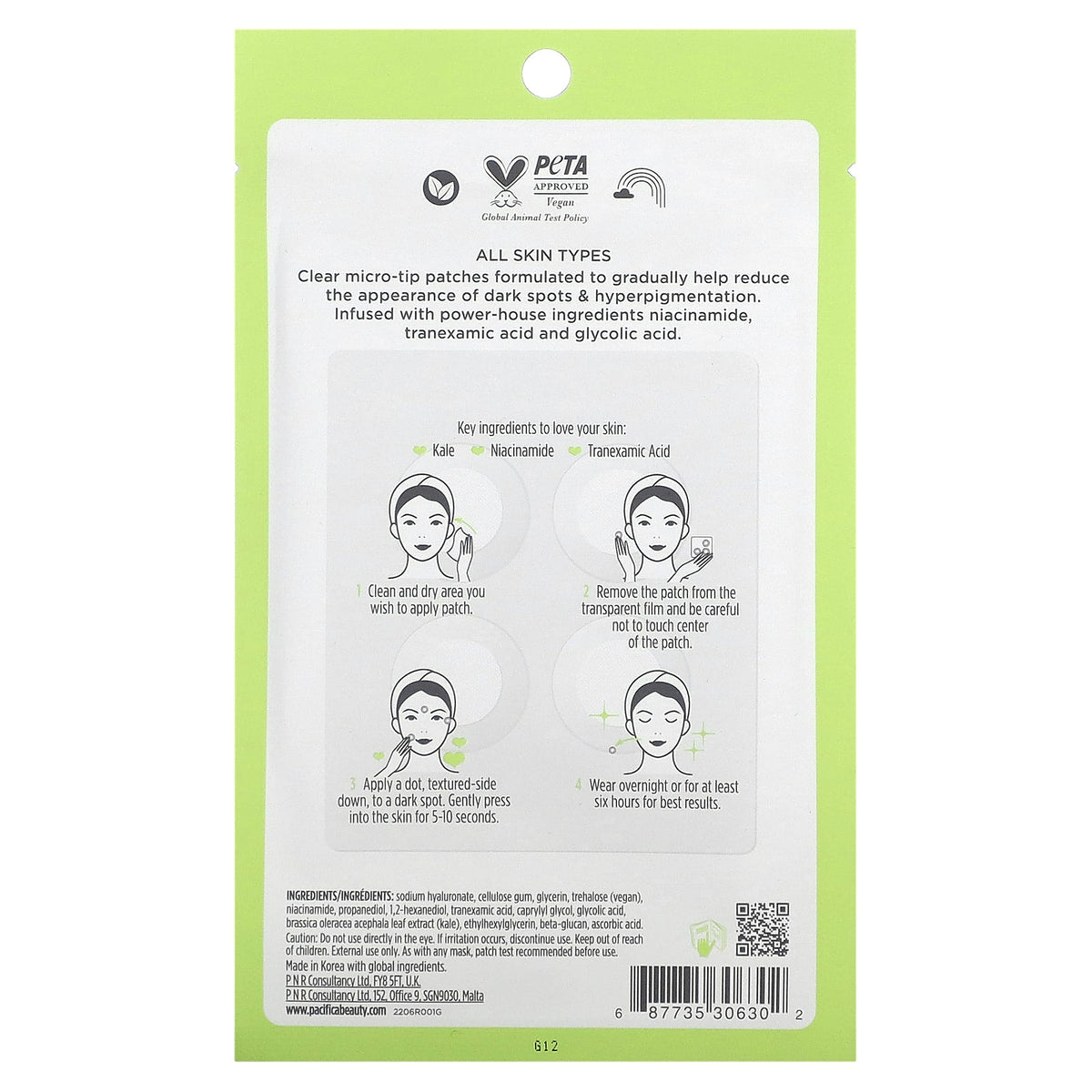 Pacifica, Kale Dissolve, Dark Spot Micropatches, 4 Microneedling Patches