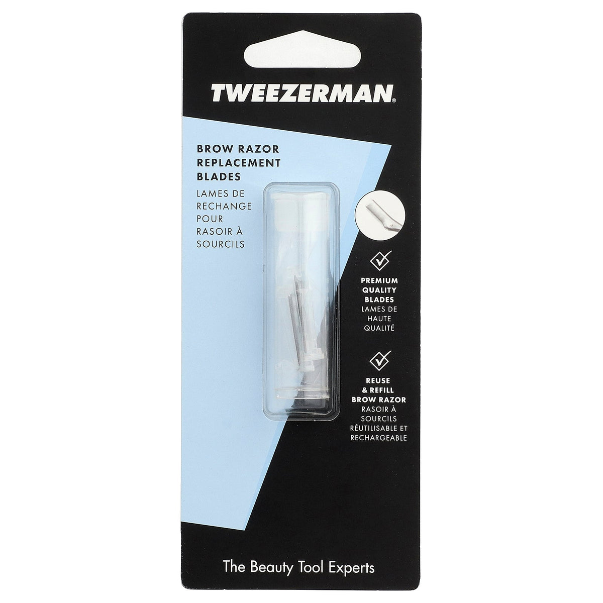 Tweezerman, Brow Razor Replacement Blades, 4 Count