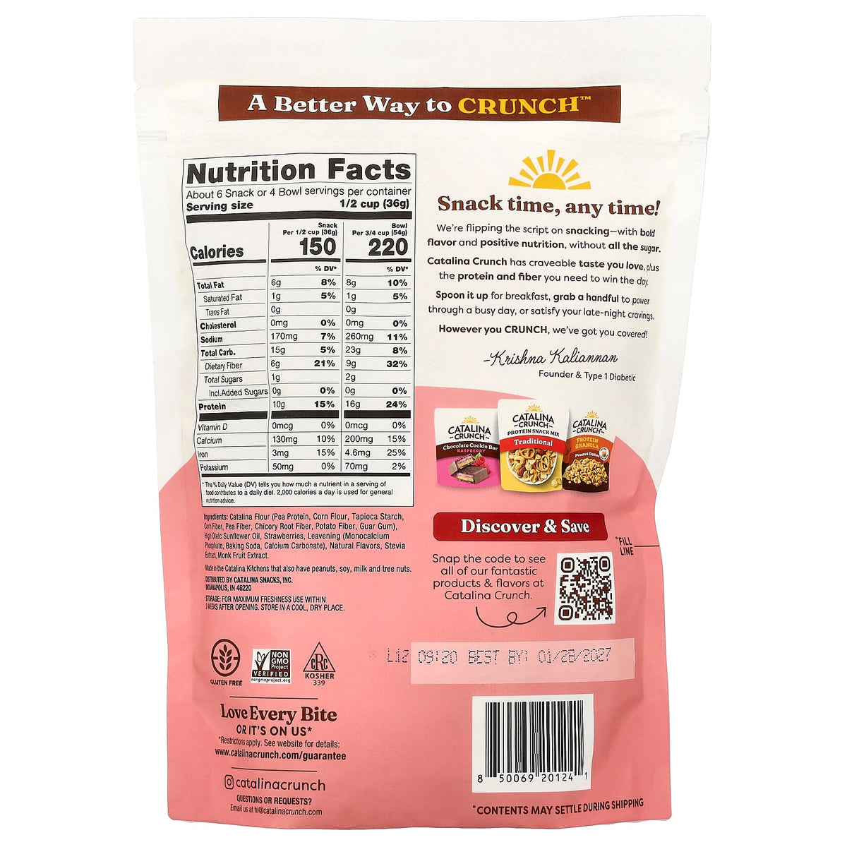 Catalina Crunch, Protein Cereal, Strawberry Strudel, 8 oz (227 g)
