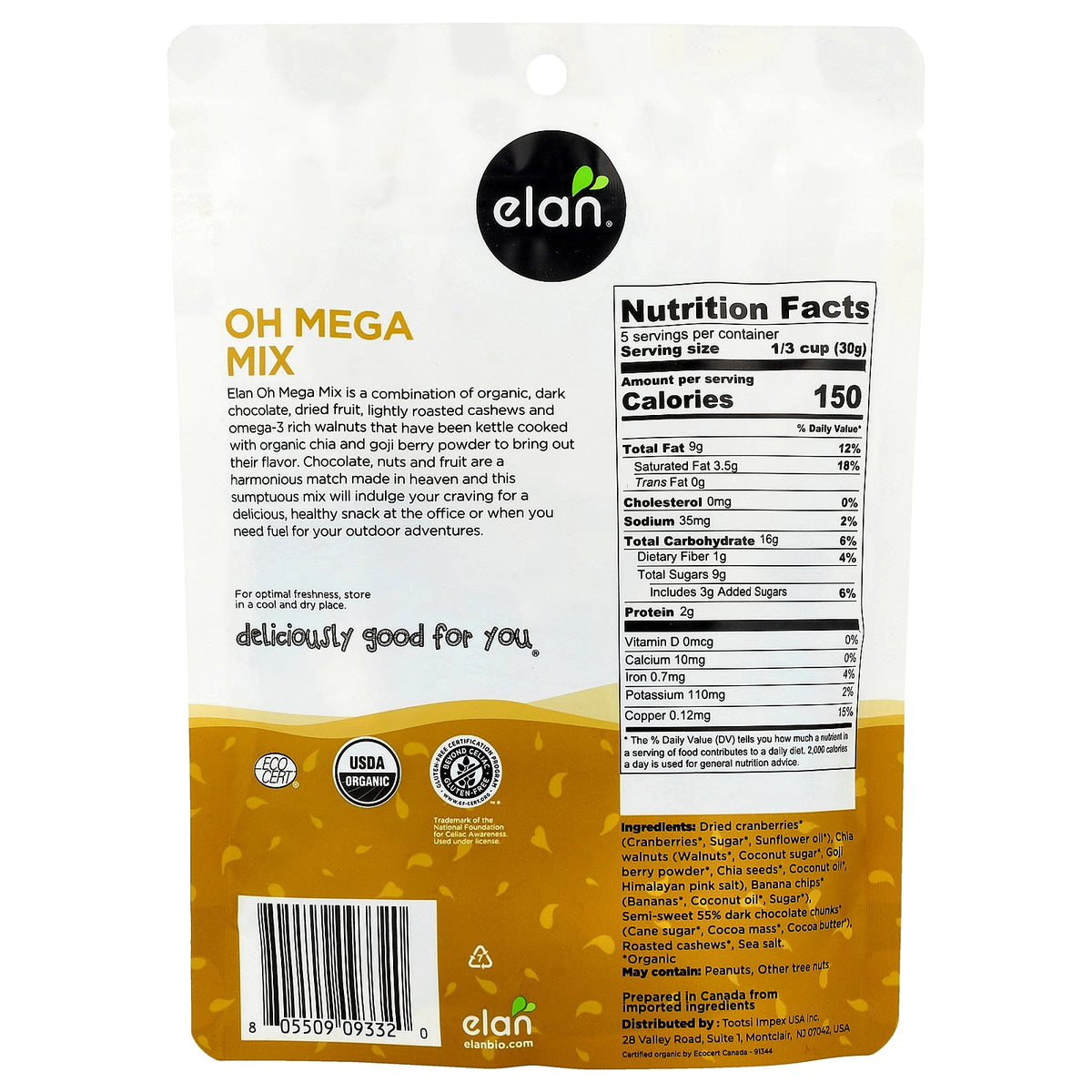Elan, Organic Oh Mega Mix, 4.8 oz (135 g)