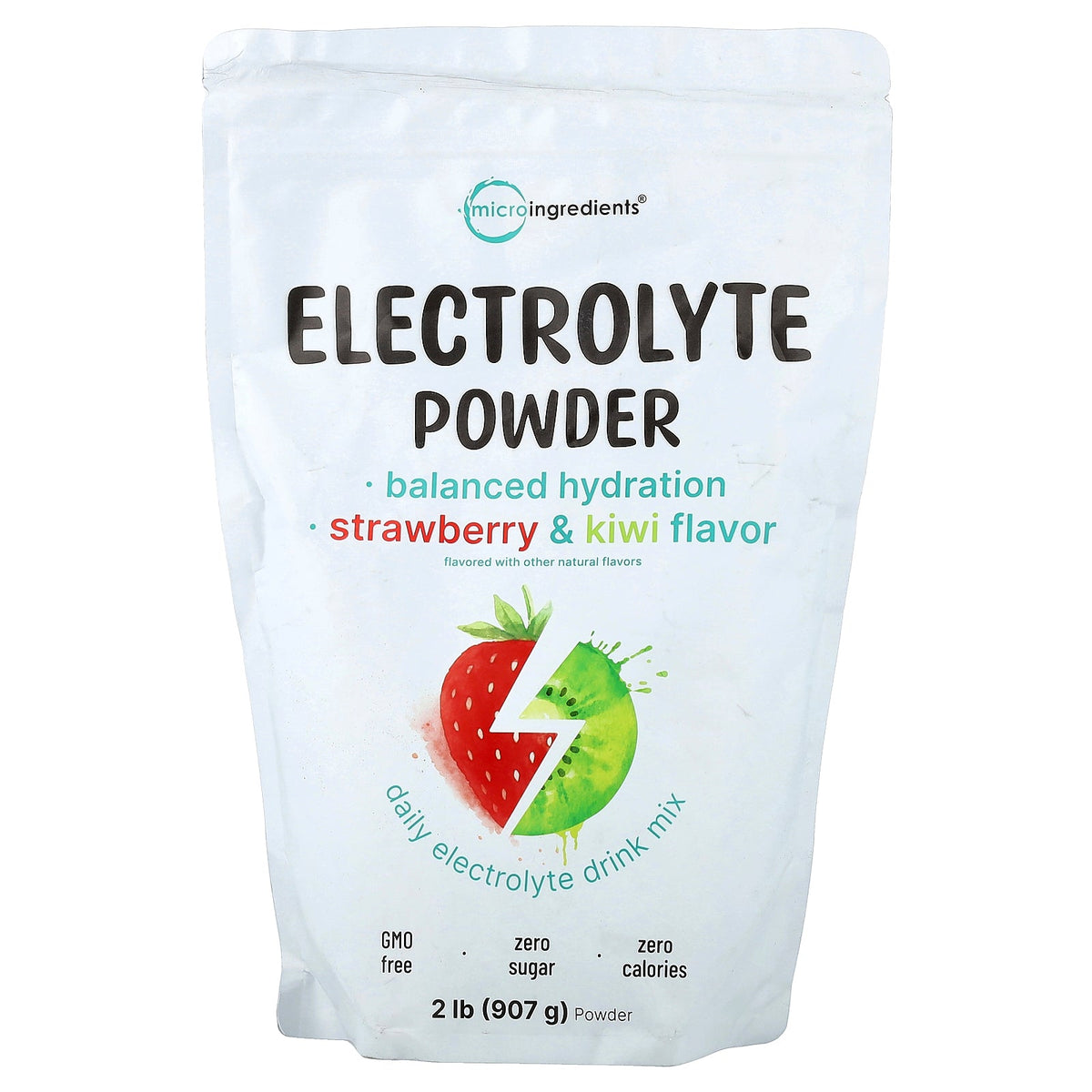Micro Ingredients, Electrolyte Powder, Strawberry & Kiwi, 2 lb (907 g)