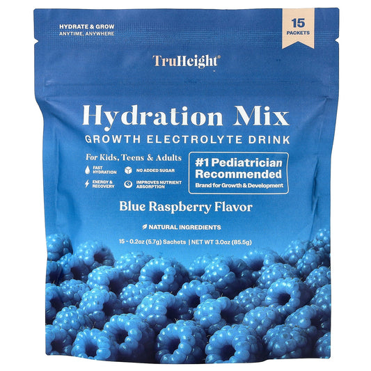 TruHeight, Hydration Mix, Blue Raspberry, 15 Packets, 0.2 oz (5.7 g) Each