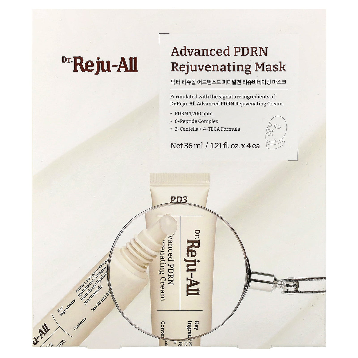 Dr. Reju-All, Advanced PDRN Rejuvenating Beauty Mask, 4 Sheets, 1.21 fl oz (36 ml) Each