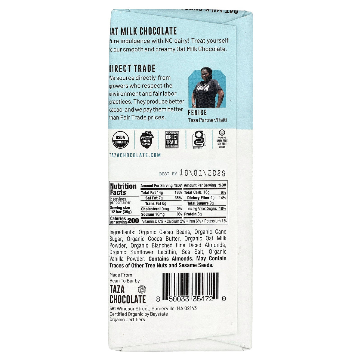 Taza Chocolate, Oat Milk Chocolate, Classic, 2.5 oz (70 g)