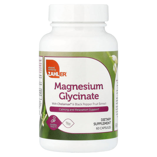 Zahler, Magnesium Glycinate With Chelamax® & Black Pepper Fruit Extract, 60 Capsules