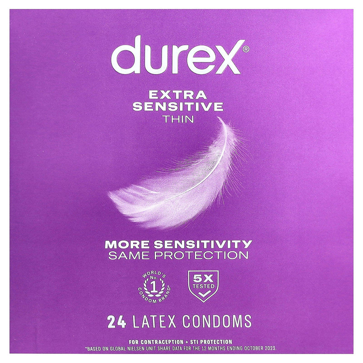Durex, Extra Sensitive Thin, 24 Latex Condoms