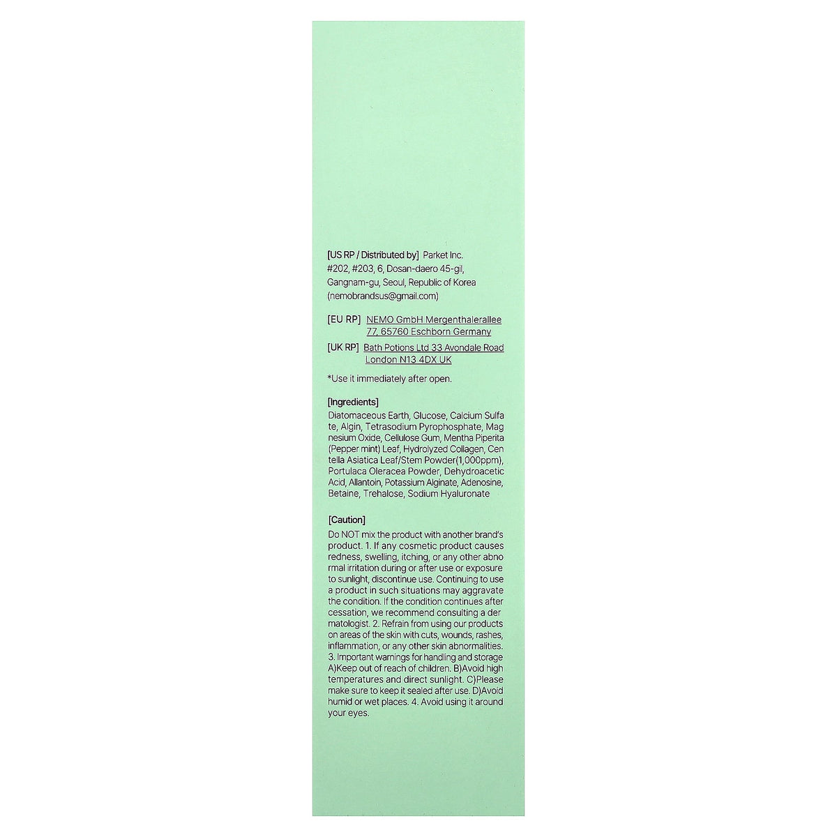 Mixsoon, Green Cica Modeling Pack, 5 Packs, 1.05 oz (30 g) each