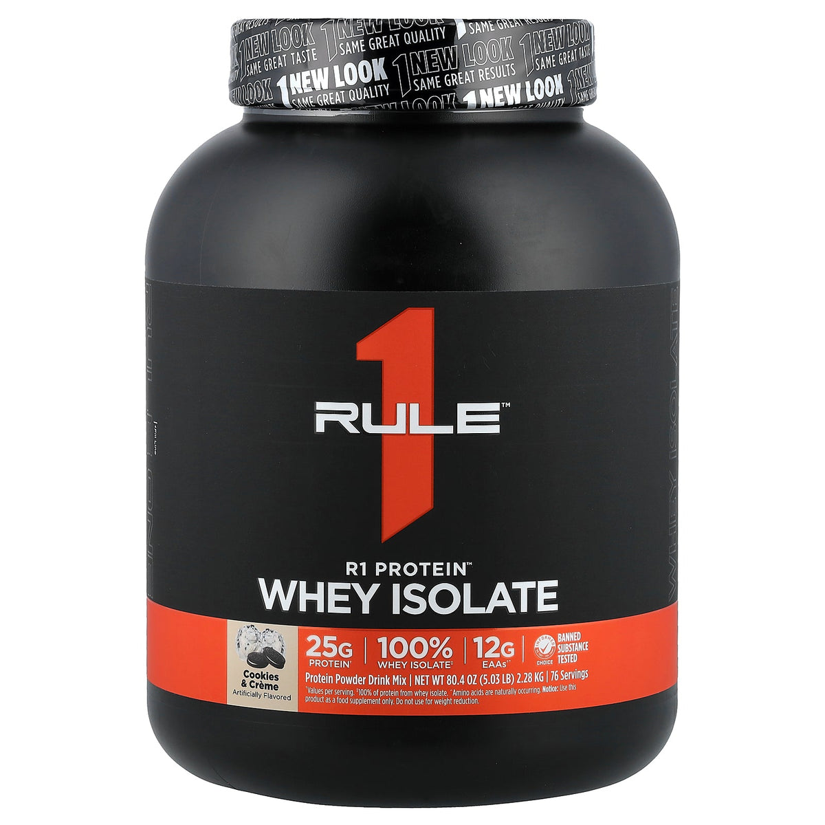 Rule One Proteins, R1 Protein™ Whey Isolate, Cookies & Creme, 5.03 lb (2.28 kg)