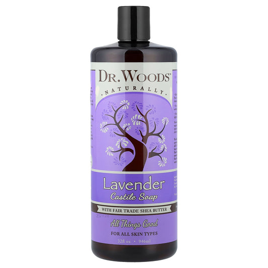 Dr. Woods, Castile Soap with Fair Trade Shea Butter, For All Skin Types, Lavender, 32 fl oz (946 ml)