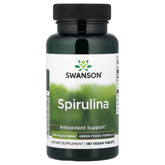 Swanson Vitamins, Spirulina, 500 mg, 180 Vegan Tablets