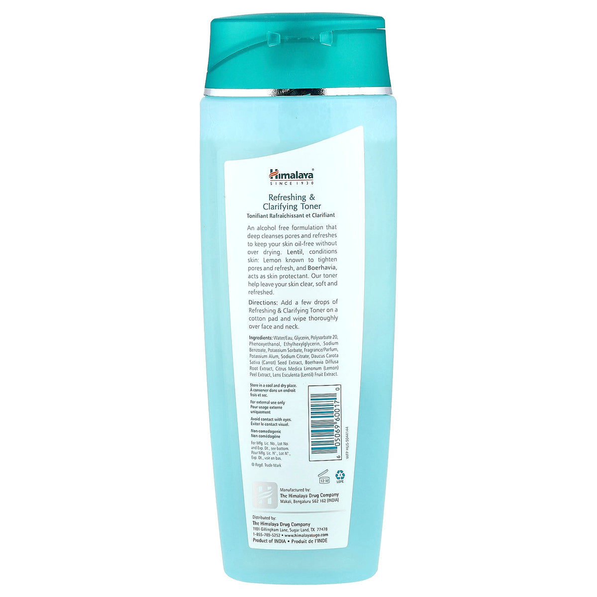 Himalaya, Refreshing & Clarifying Toner, All Skin Types, Lentil and Citrus Lemon, 6.76 oz (200 ml)