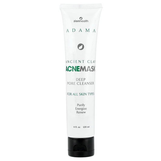 Zion Health, Adama, Ancient Clay AcneMask, Deep Pore Cleanser, For All Skin Types, 4 fl oz (120 ml)