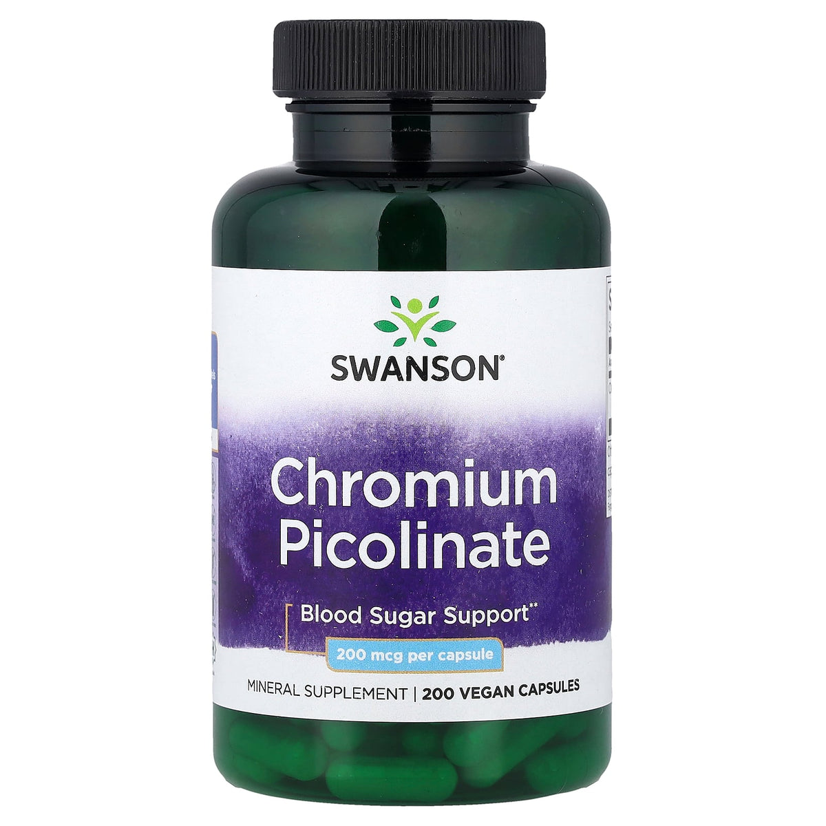 Swanson Vitamins, Chromium Picolinate, 200 mcg, 200 Vegan Capsules