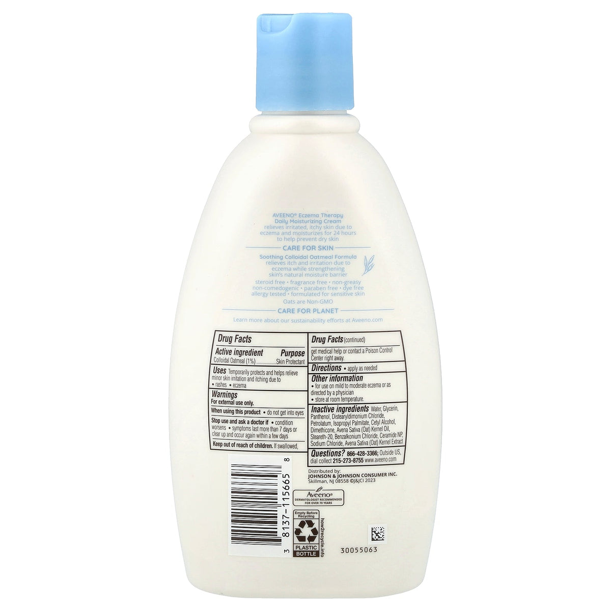 Aveeno, Eczema Therapy Daily Moisturizing Cream, Fragrance Free, 12 fl oz (354 ml)